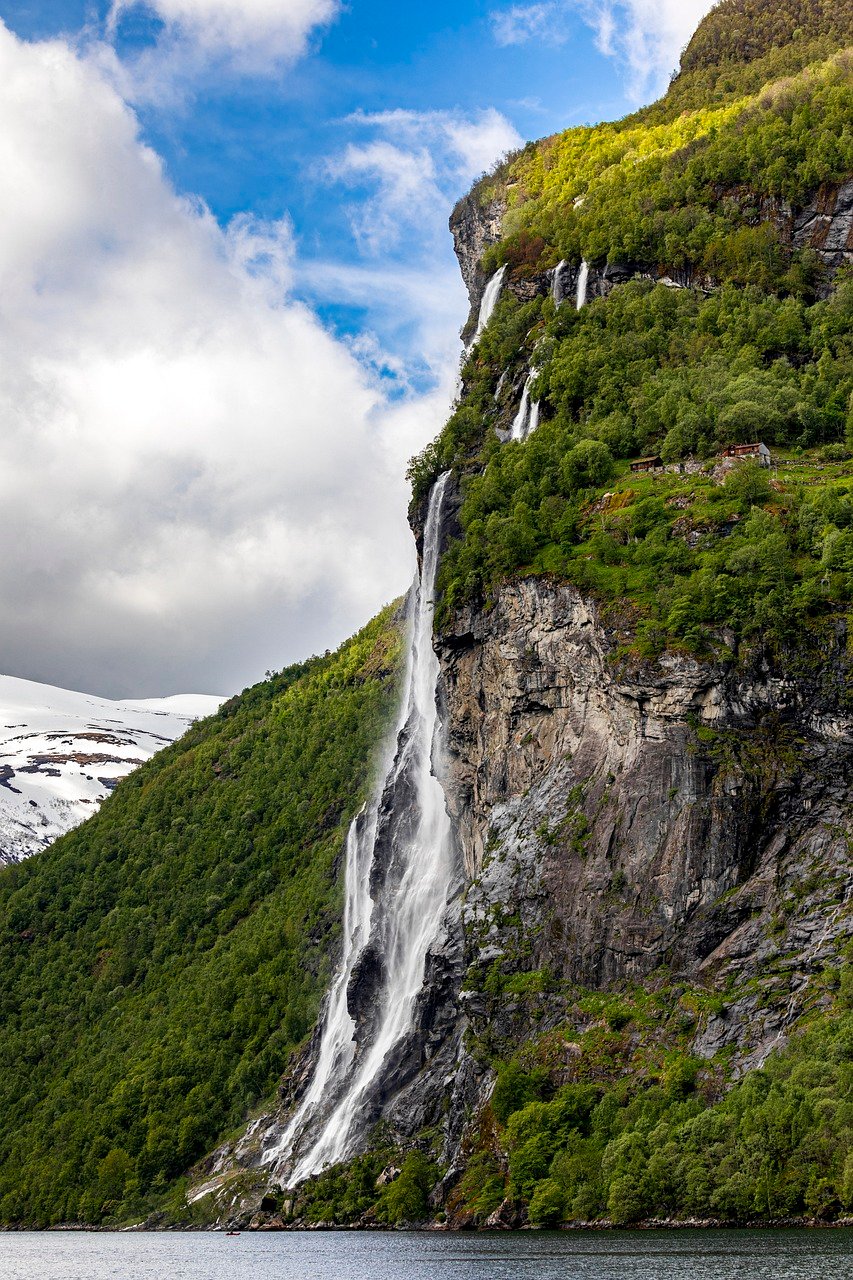 norway, seven sisters waterfall, fjords